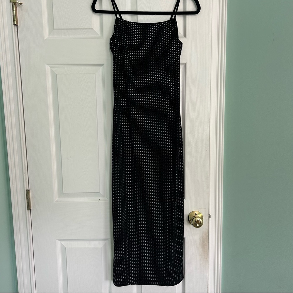 Kenneth Cole Black Maxi Dress with Silver Studs